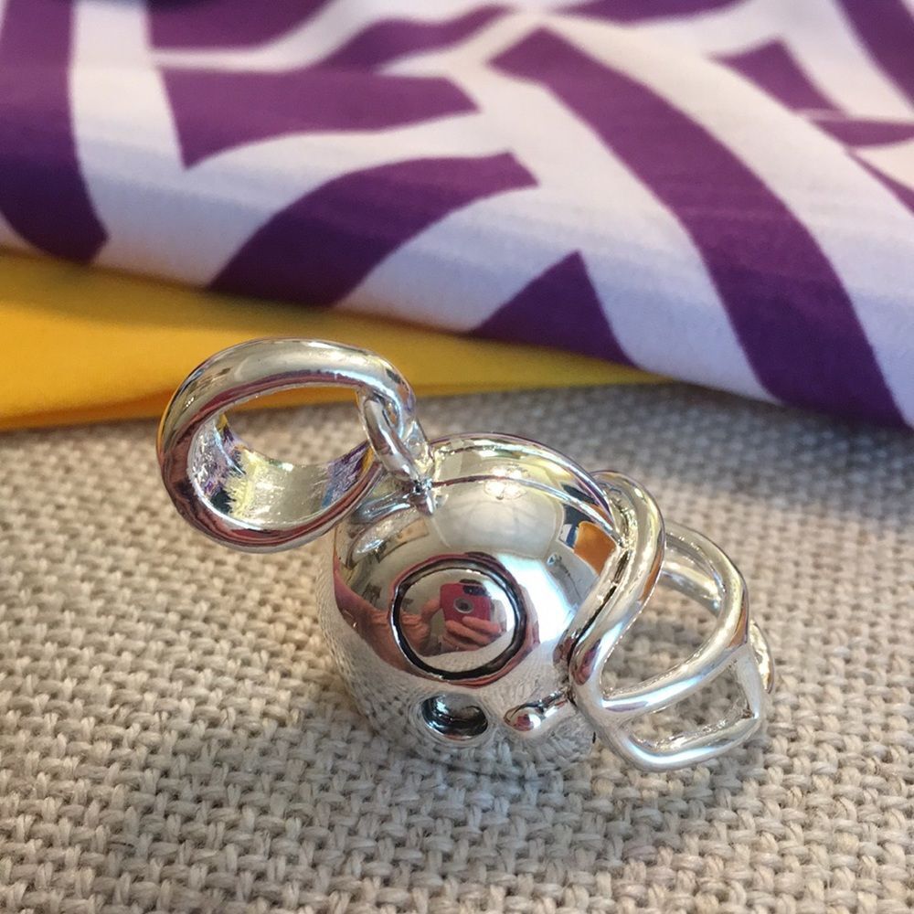 BEST Football Helmet Pendant / Slide Silvertone